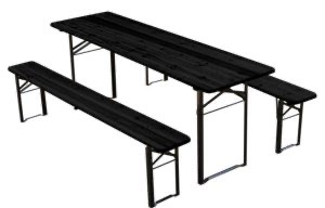 Lej en 6 pers. borde og bænke i sort