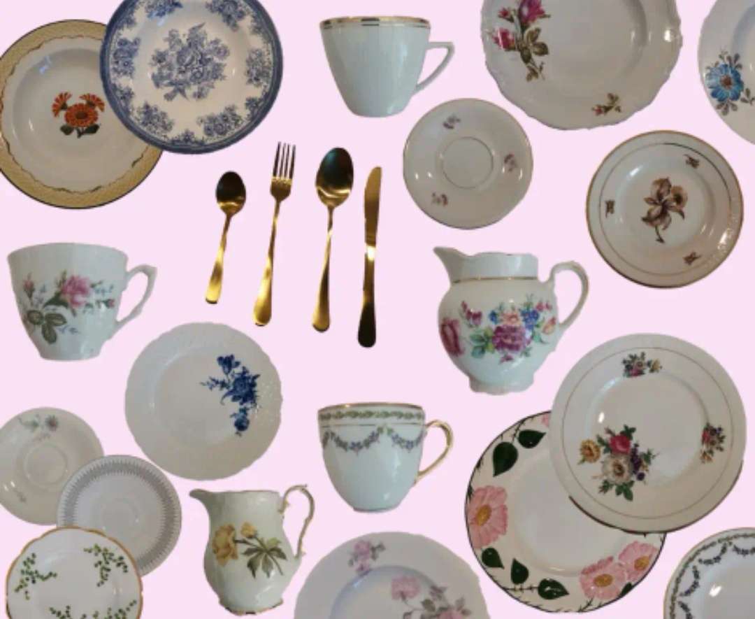 Lej en Guldbestik og porcelæn