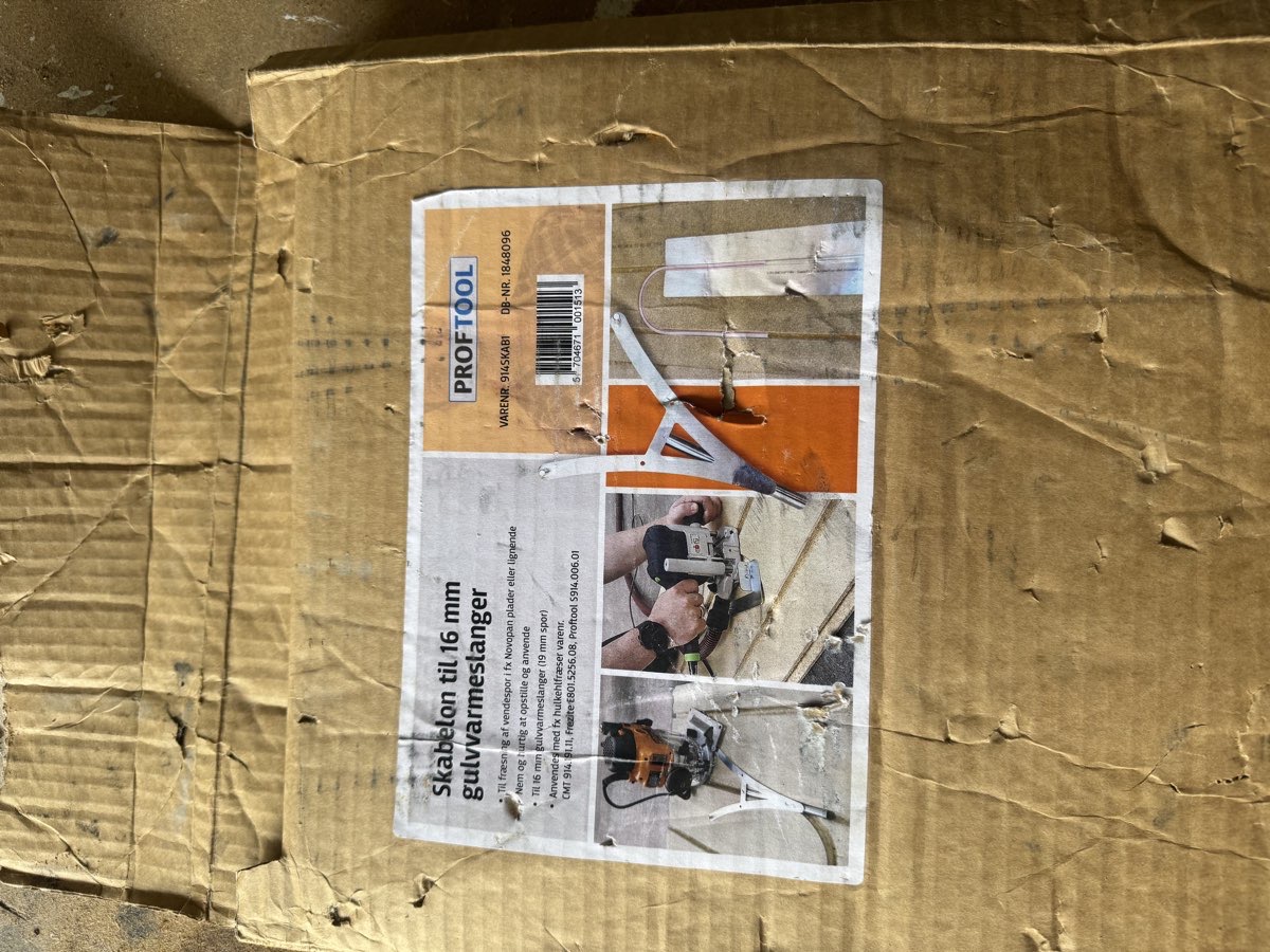 Skabelon til fræsning af gulvvarme slang